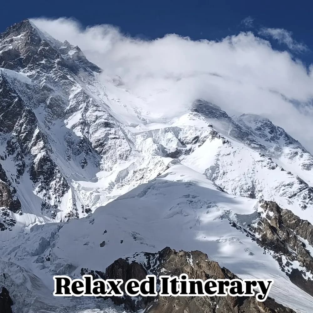 Snow-covered massif on a clear day